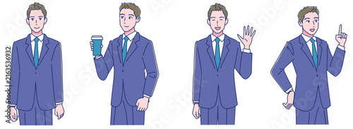 若い男性会社員のセット