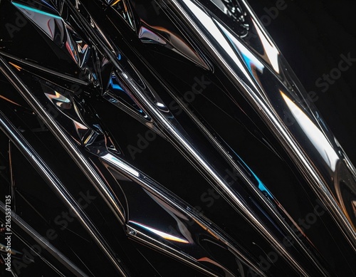 shiny cellophane plastic background texture isolated on black background