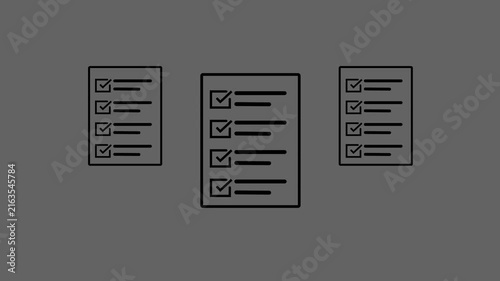 check list animated outline icon. Checklist line icon animation. document marking, mark icon. animated outline icon. Checklist line icon animation. document marking, mark icon.