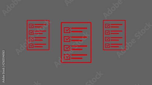 check list animated outline icon. Checklist line icon animation. document marking, mark icon. animated outline icon. Checklist line icon animation. document marking, mark icon.