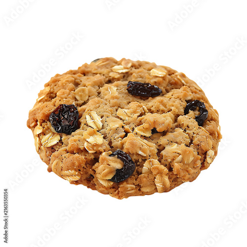 Product shot of oatmeal raisin cookie