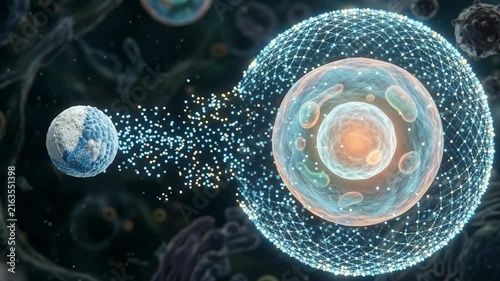 Personalized Medicine AI Cell Network Sphere Microbe Particle Research Visualization For Tailored Therapy Digital Biology Healthcare