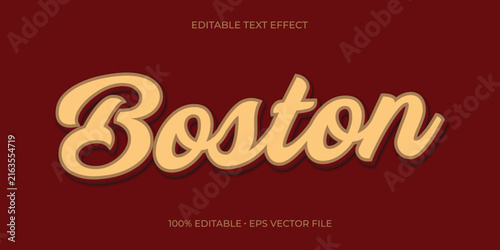 Photography Boston editable text effect, Sport script vintage text style