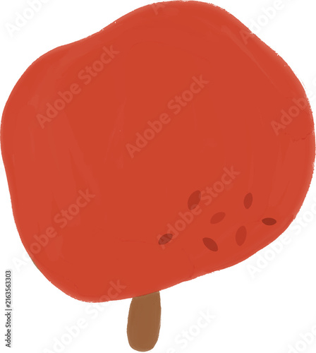 Hand drawn autumn tree illustration set in red orange and yellow