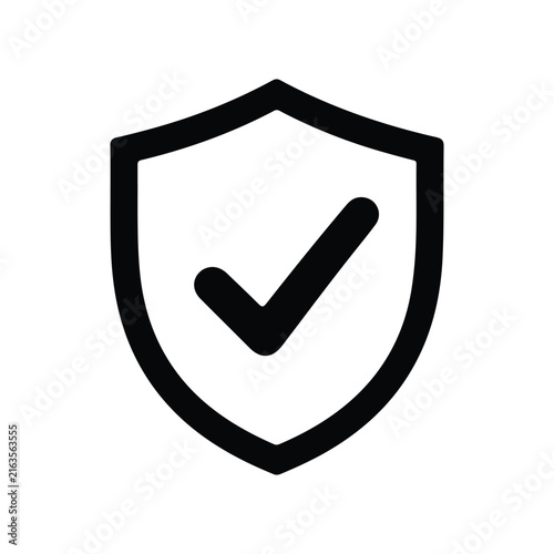 Quadro su tela Security shield with checkmark icon vector
