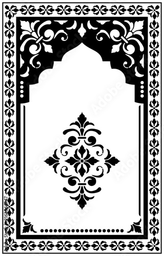 Islamic, prayer, mat, rug, arch, mihrab, mosque, ornament, ornamental, decorative, arabesque,