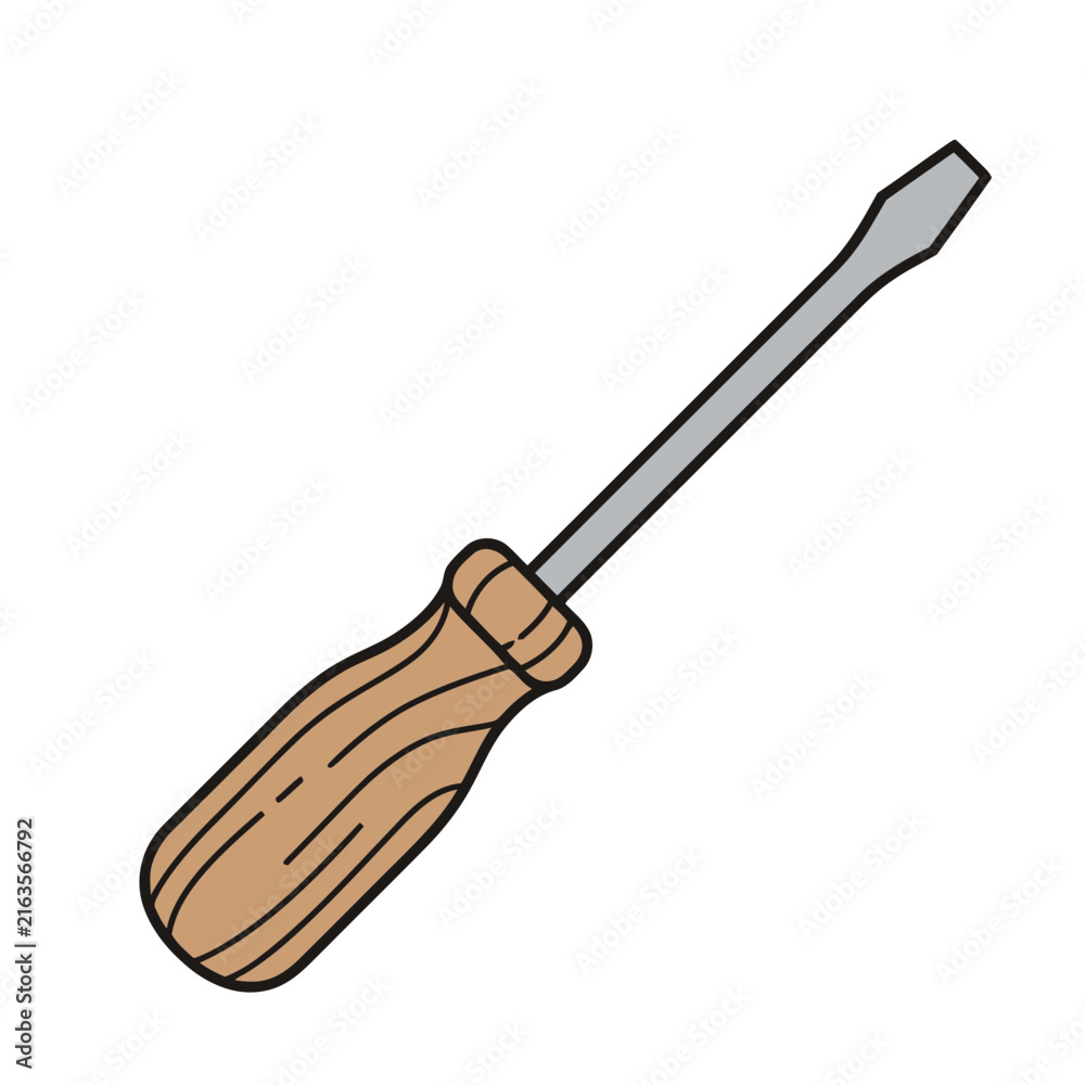 Obraz premium Flathead Screwdriver Illustration