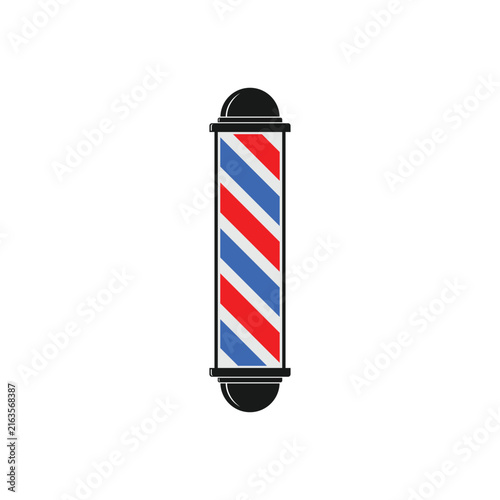 Barbershop pole icon in flat style