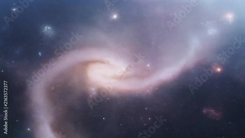 Spiral galaxy rotating in deep space captured in high definition cinematic motion video for cosmic exploration