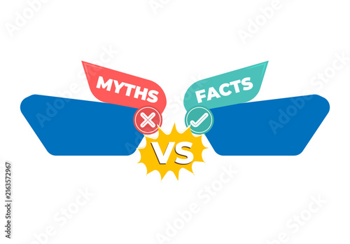 Facts vs myths banner design, Facts vs myths design, Facts vs myths sign