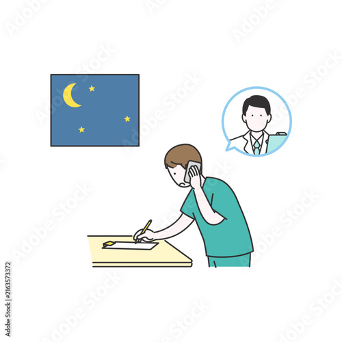 医師へ相談する医療従事者のイラストのイメージイラスト