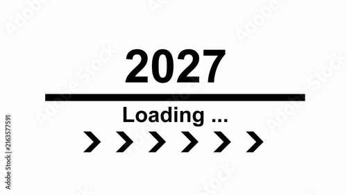 New year 2027 loading progress bar concept isolated on white background, future celebration concept