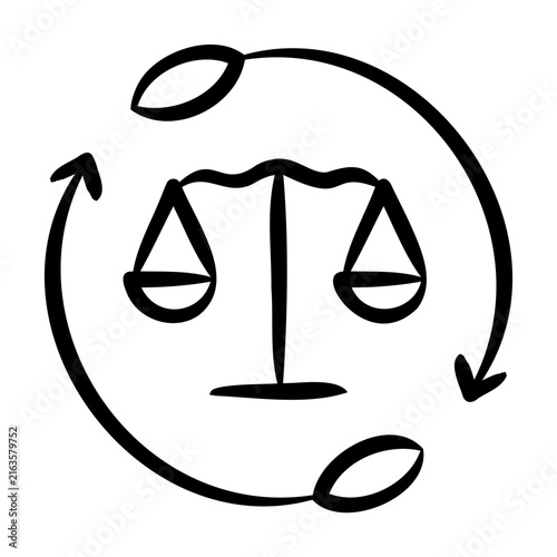 Bild auf Leinwand Restorative Justice Icon - Handdrawn