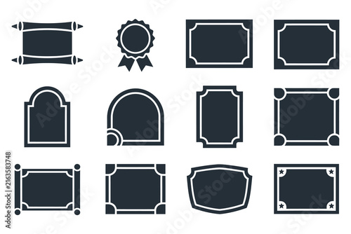 Set of vintage decorative frames and labels Collection of classic border badges and signs