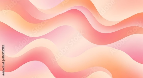 Colorful Abstract Waves in Soft Peach Pink Tones