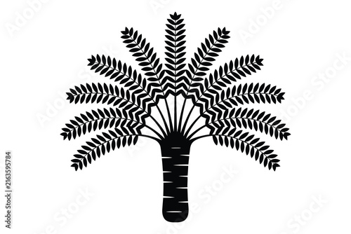 Tropical Palm Tree Exotic Botanical Plant Icon Isolated White Background