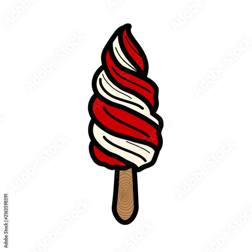 A swirl ice cream vector illustration. 