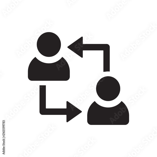 Professional Exchange Icon Vector Symbol for Knowledge Transfer, Team Collaboration, and Employee Communication.