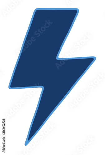 Blue lightning bolt graphic with transparent background for modern design projects