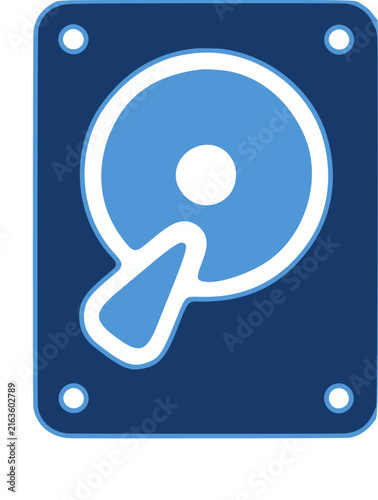 Hard Drive Icon Graphic Showing Storage Device With Pointer Clicking