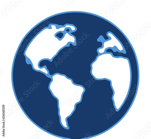Simple stylized world map illustration with transparent background for global design projects