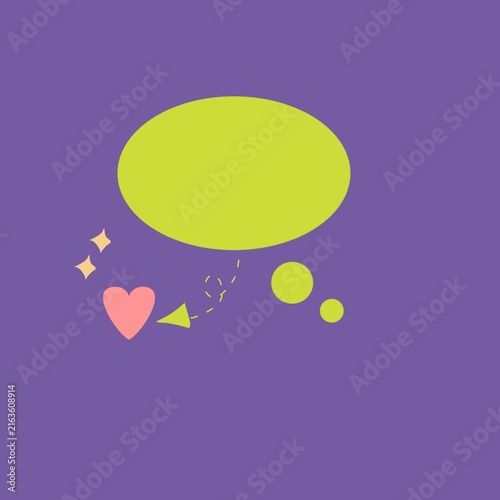 Konstfotografi Cute romantic thought bubble illustration with heart and arrow