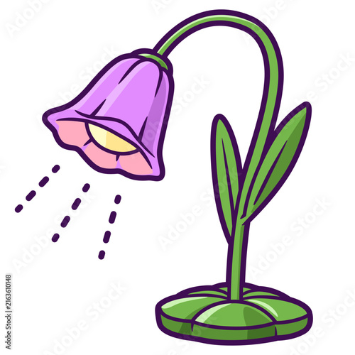 flower lamp cartoon sticker illustration
