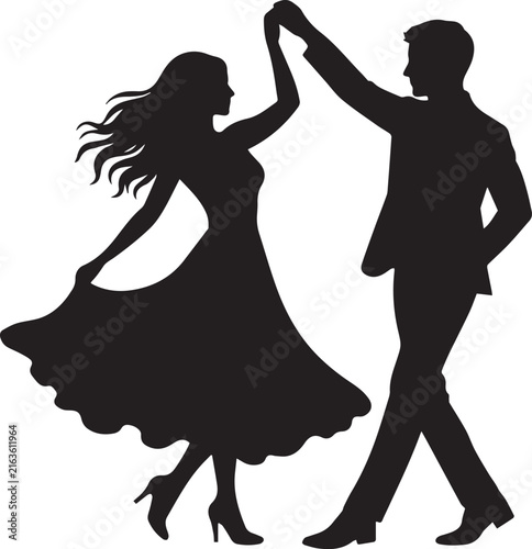 silhouette of a dancing couple