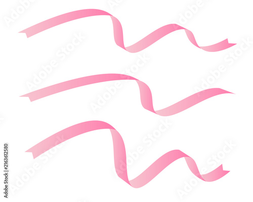 Long pink waving ribbons set