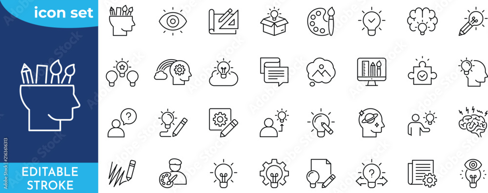 Foto Creativity line icon set