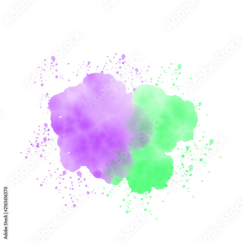 Naklejka Manchas de pintura morada y verde
