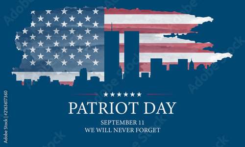 Patriot day, september 11 background, we will never forget, united states flag posters, modern design