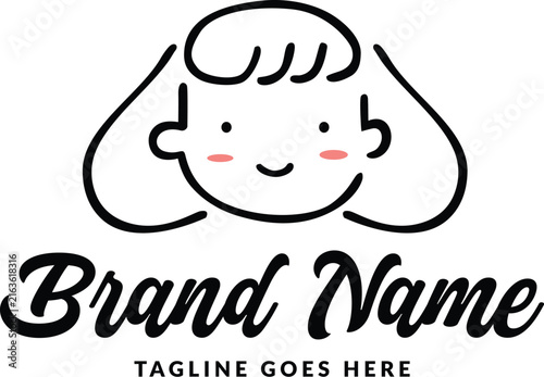Vector illustration logo mascot cute character isolated on white background