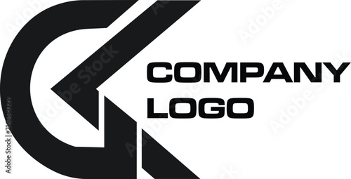 Vector illustration logo GK letter isolated on white background