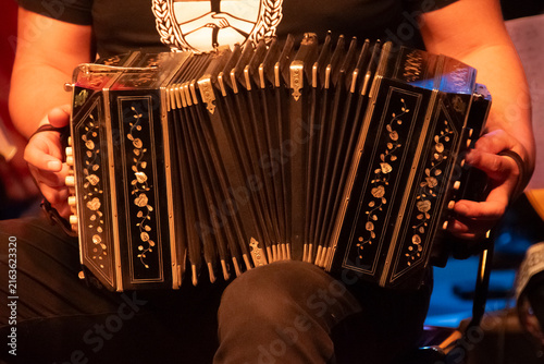Obraz na płótnie Bandoneon player during tango performance