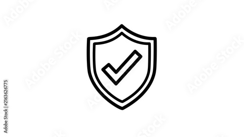 Shield Checkmark Security Protection Icon Animation