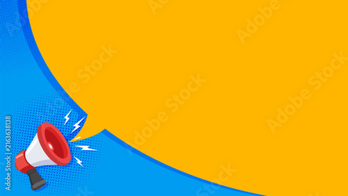 Banner with megaphone realistic style