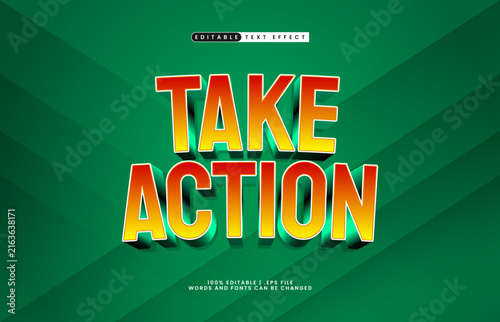 Take Action - Bold 3D Editable Text Effect