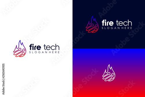 Fire Tech Logo Template Concept
