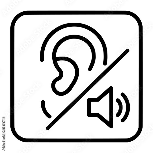 Assistive Listening Device Line Icon