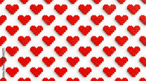 Seamless red heart pattern background for Valentine's Day, love, and romance designs
