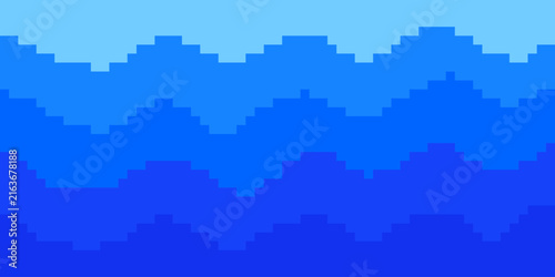 Ocean waves in pixel art style