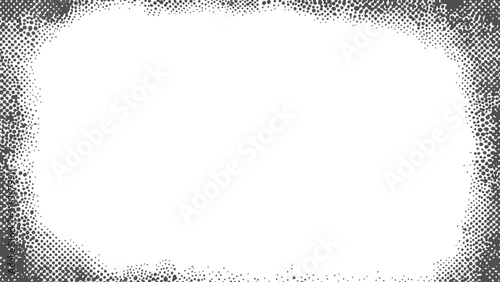 Foto Black and White Halftone Dotted Border Frame Background