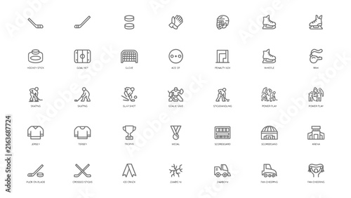 Photography Collection of ice hockey sport icons with transparent backgrounds for various us