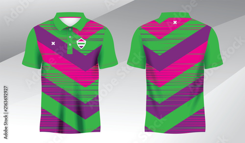full colorful background polo sport shirt sublimation jersey template