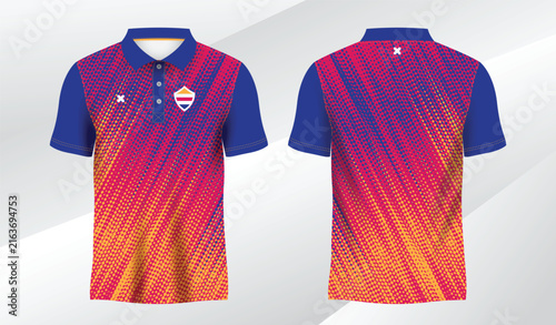 full colorful background polo sport shirt sublimation jersey template
