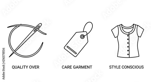 Sustainable fashion and garment care icons.