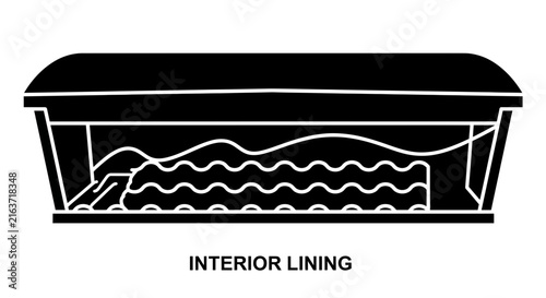 Technical diagram of an interior lining structure.