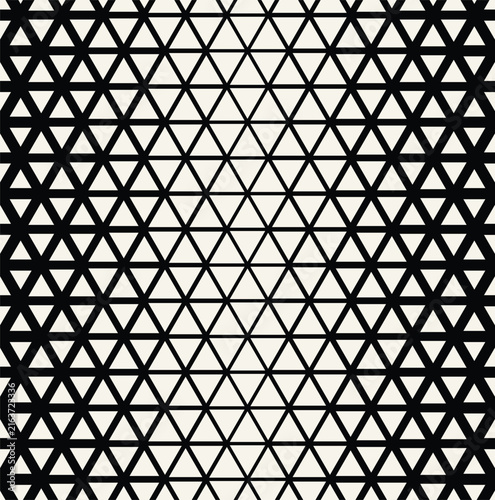 Vector seamless pattern featuring a modern geometric texture with repeating tiles and a precise triangular grid. The structured composition creates a clean, stylish aesthetic.