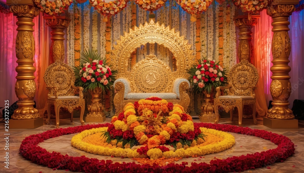 Fototapeta premium Bright and Colorful Indian Celebration Festive Wallpaper